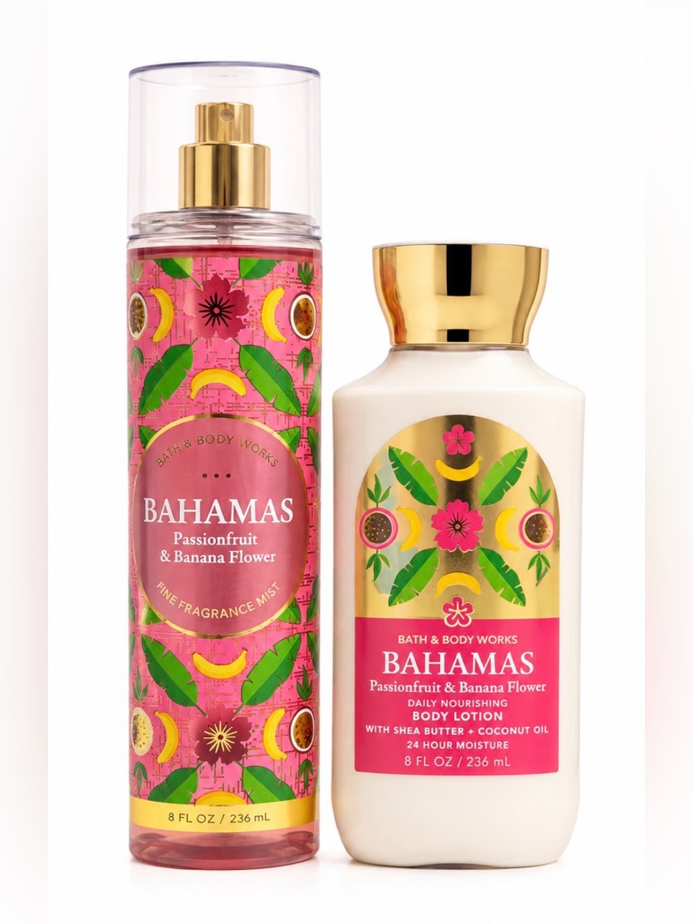 Bath & Bodyworks Bahamas PassionFruit & Banana Flower Set - DISCONTINUED 2020